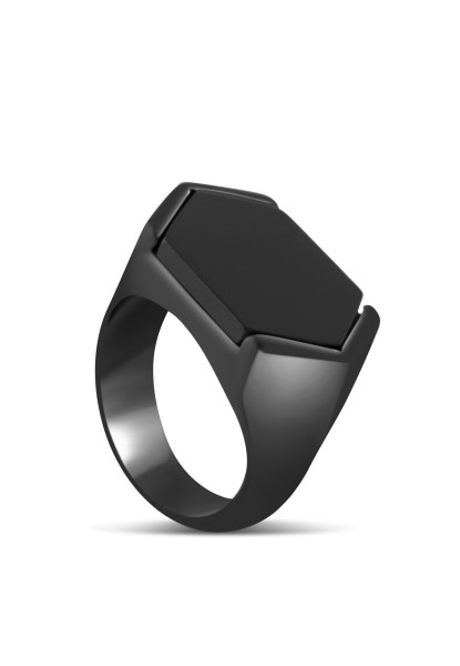 Abyss Ring Matte Black - Black - Akitsune Premium Jewelry
