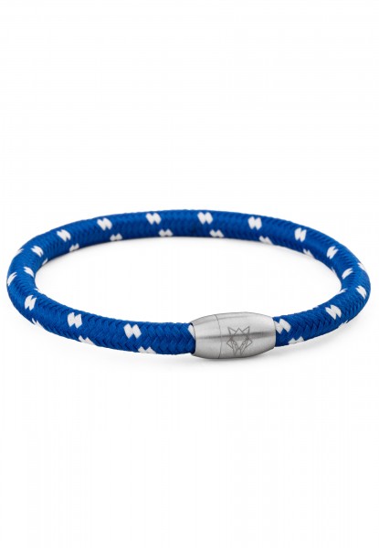 Silvus Nylon Bracelet - Matte Silver - Blue-White