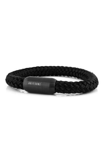 Bracelet de corde nautique Portus noir mat - Noir
