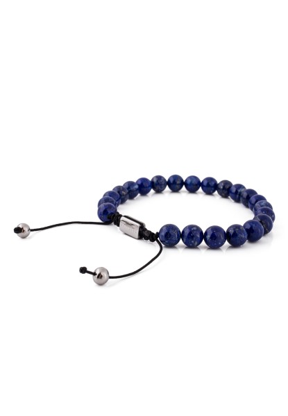 Venatio Perlenarmband Silber-Lapis Blau