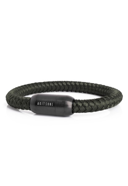 Portus Nautical Rope Bracelet Matte Black - Olive