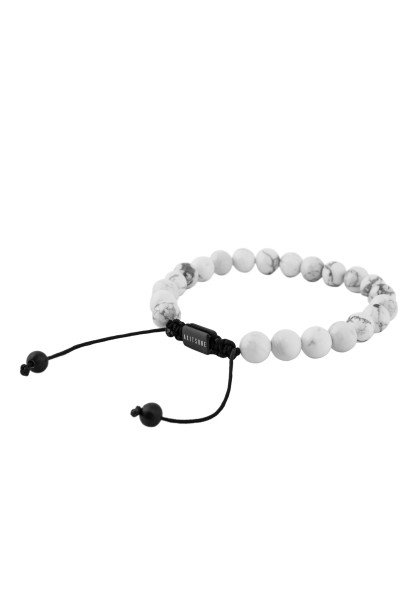 Venatio Beaded Bracelet Black-Howlite White