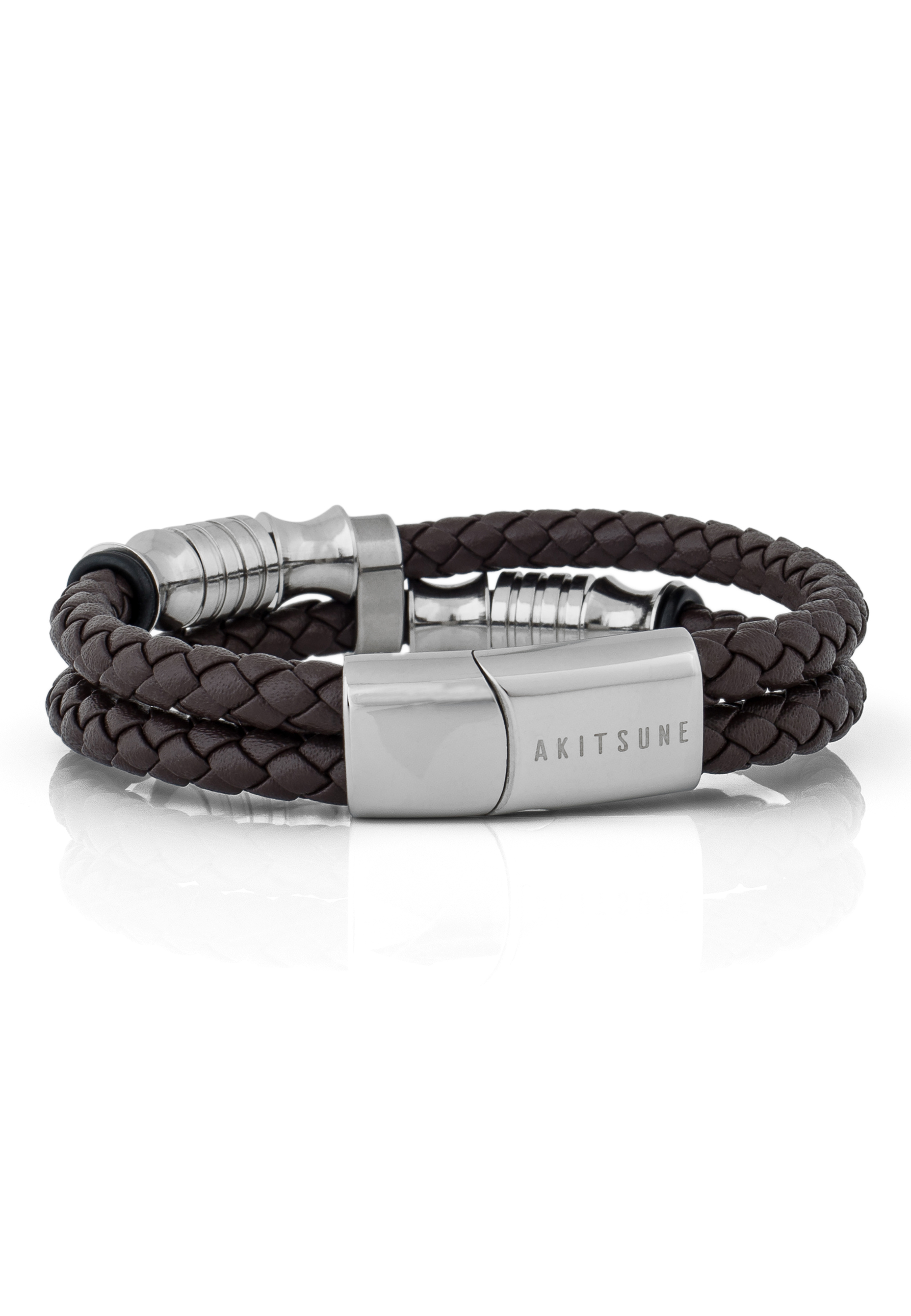 Bracelets Dames en Acier Inoxydable Bracelet Magn/étique M Argent Matte Noir Or Akitsune Bracelet en Cuir V/éritable Gracilitas