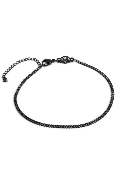 Bracelet de chaîne cubaine noir 2 mm