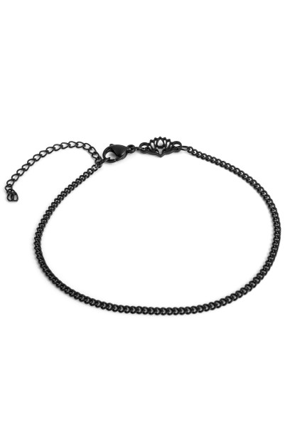 Pulsera de cadena cubana mate negro 2 mm