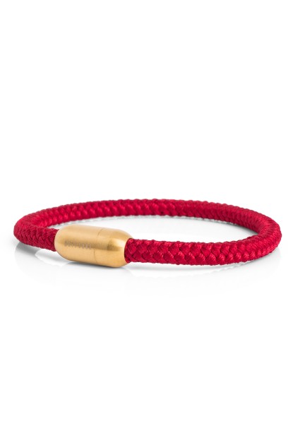 Pulsera de nylon Silvus - Oro mate - Granate