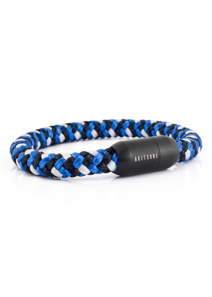 Pulsera portus mate negro - azul - blanco