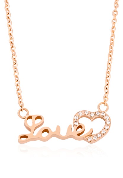 Collier Love en or rose