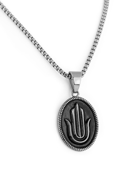 Hamsa Pendentif / Collier Argent 70 cm