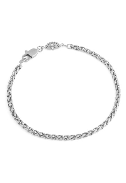 Cor Wheat Chain Bracelet Silver 3 mm