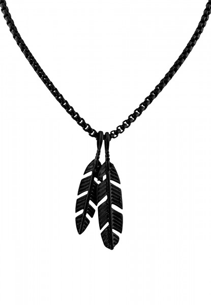 Pendentif / Collier Levitas noir mat 90 cm