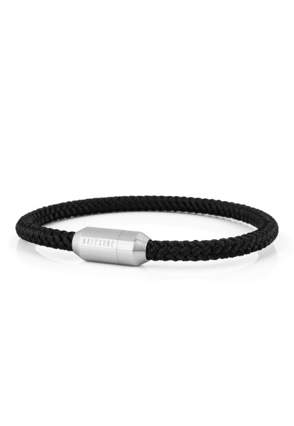 Silvus Nylon Bracelet - Matte Silver - Black