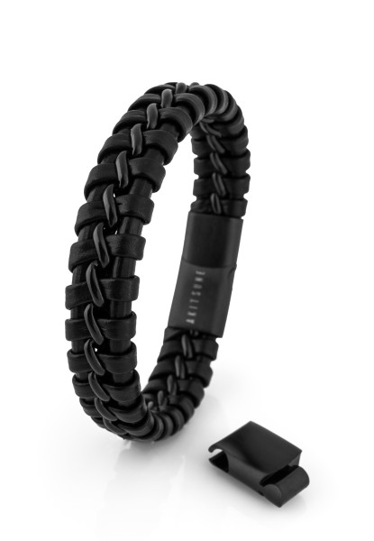 Adeptus Leather Bracelet - Black Black
