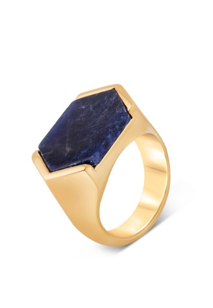 Abyss Ring Gold - Blau Archat