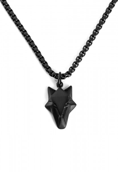 Pendentif / Collier Vulpes Noir Mat 70 cm