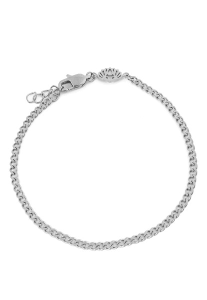 Via Cubana pulsera de eslabones de cadena de plata de 3 mm