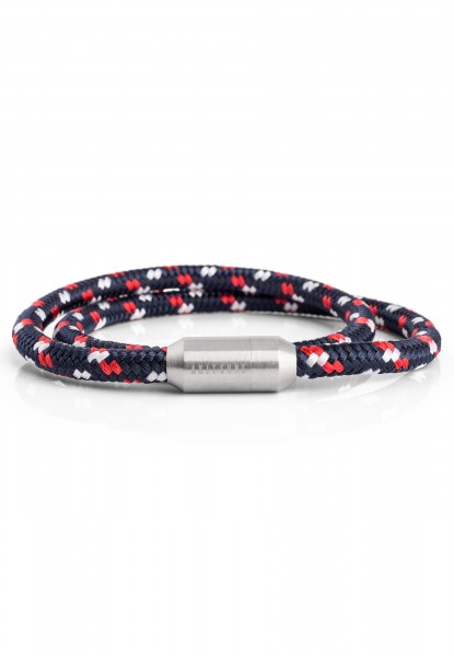 Mare Nylon Bracelet Matte Silver - Blue-Multicolor