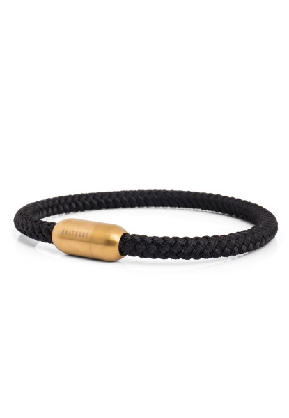 Bracelet en nylon Silvus - Or mat - Noir