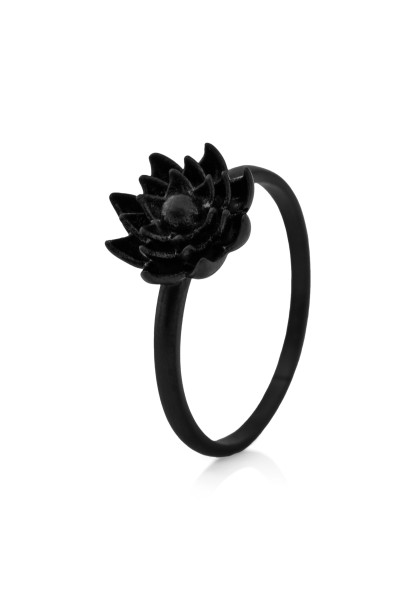 Lotus Ring Matte Black