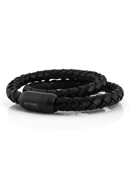 Navis Leather Bracelet Black-Black