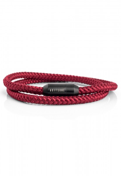 Mare Nylon Bracelet Mattschwarz - Burgundy