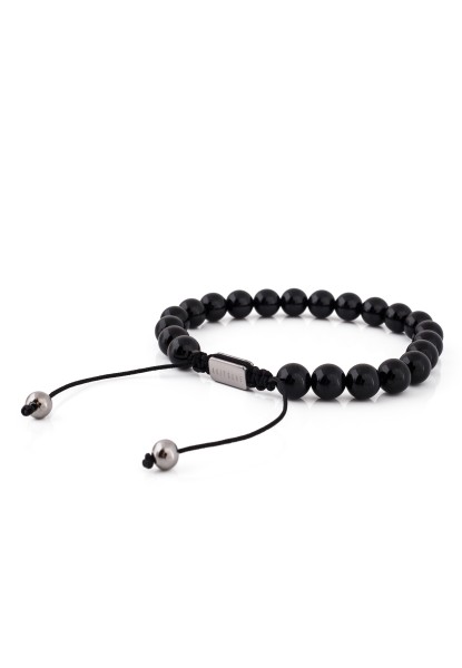 Venatio bracelet de perles Argent-marbre noir