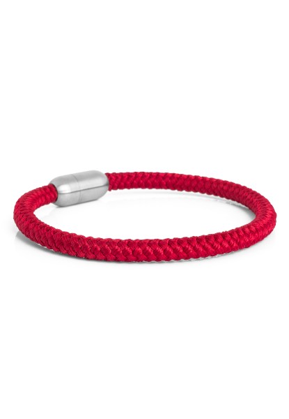 Silvus Nylonarmband - Mattsilber - Maroon