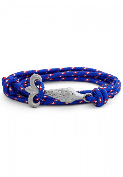 Bracelet en nylon Vulpes doublement enveloppé - Bleu-blanc-rouge