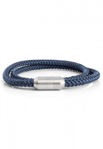 Mare Nylon Bracelet Mattsilber - Navyblau