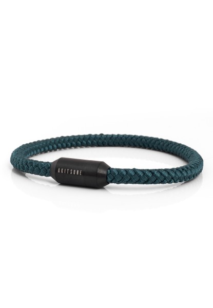 Bracelet en nylon Silvus - Noir mat - Vert foncé