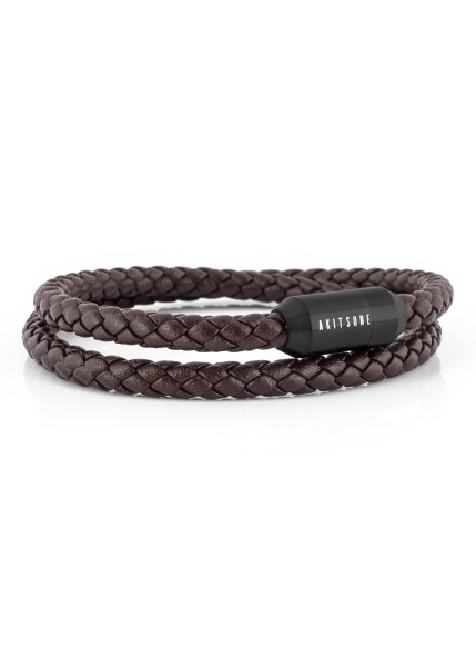 Bracelet en cuir Suprema noir mat - marron