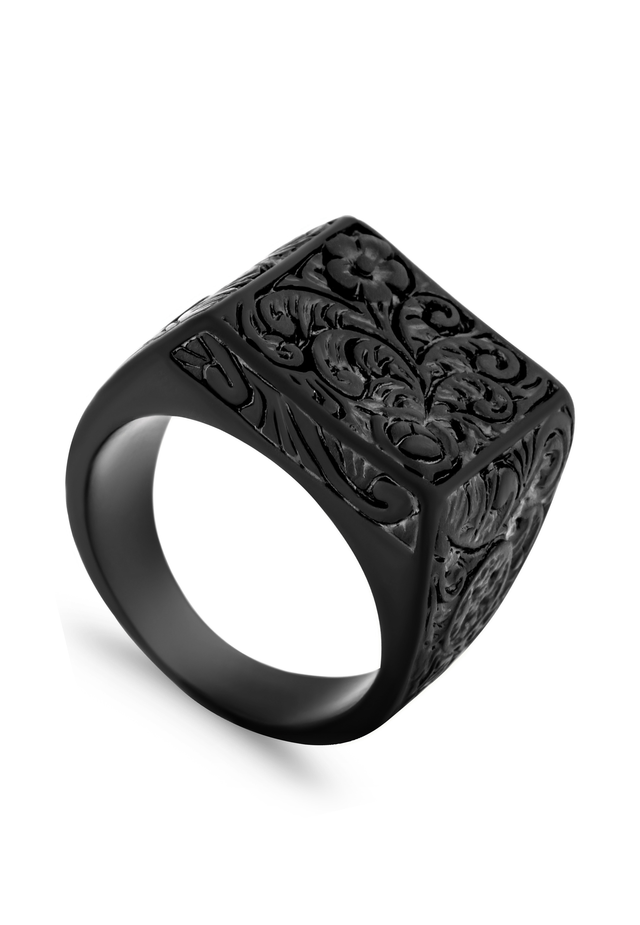 Bague Floral Noir Mat Bague Floral Noir Mat