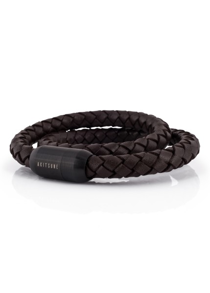 Pulsera de cuero navis negro-marrón