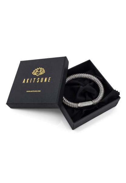 Bracelet de corde nautique Portus argent mat - Gris