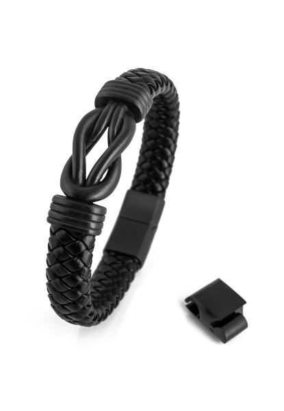 Bracelet Serpent en cuir avec fermoir magnétique