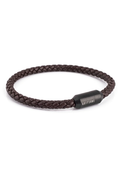 Silva Leather Bracelet Matte Black - Brown