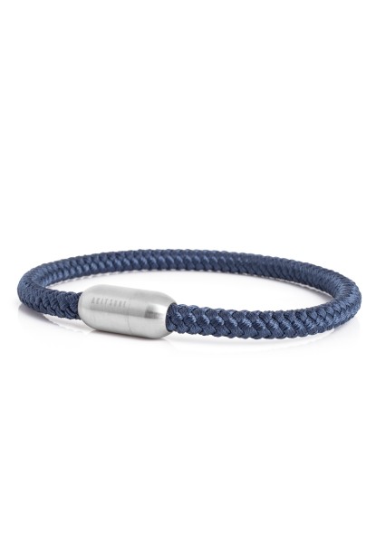 Pulsera de nylon Silvus - Plata mate - Azul marino