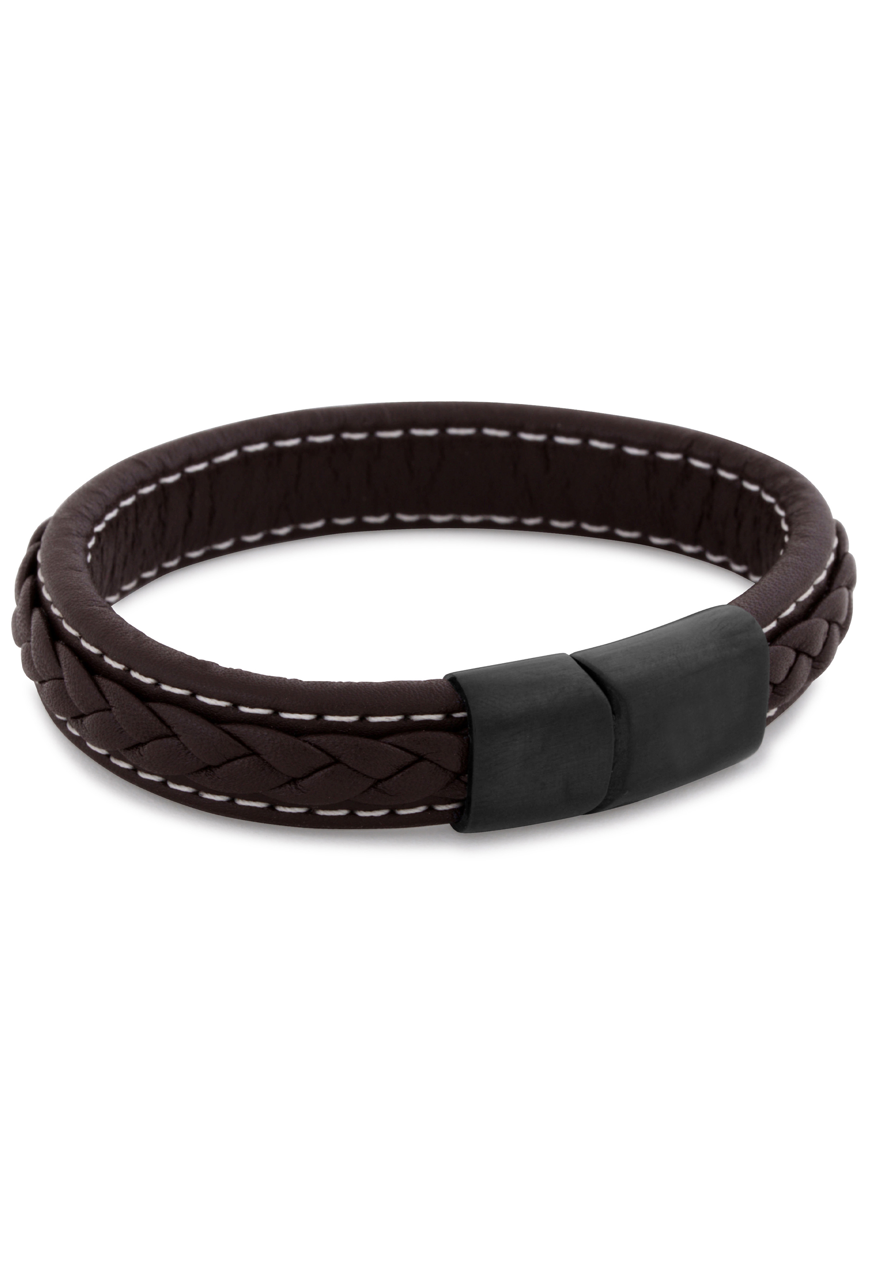 Bracelet Fides en cuir noir mat - Marron Bracelet Fides en cuir noir mat - Marron