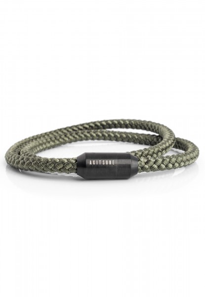 Mare Nylon Bracelet Mattschwarz - Olive