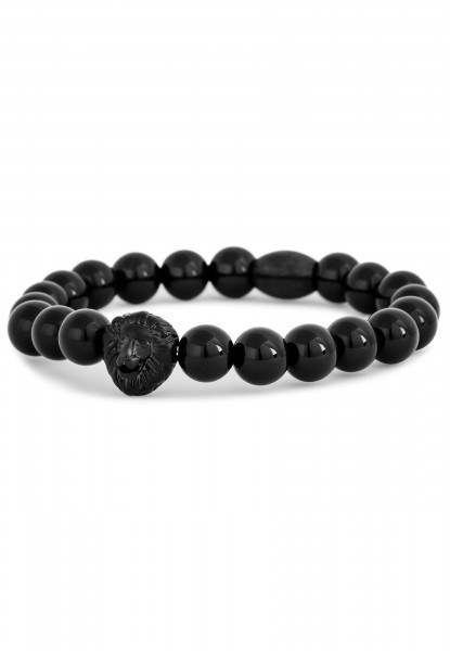 Regis Beaded Bracelet Matte Black - Negro