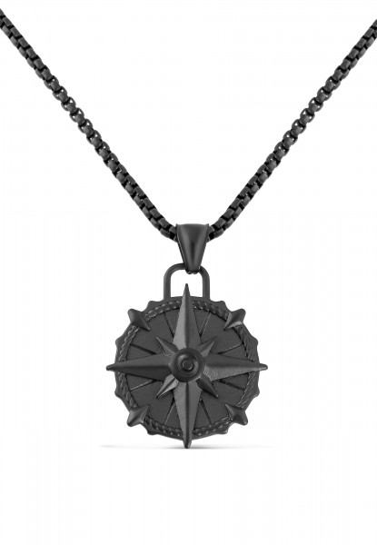 Guidance Pendentif / Collier Mat Noir 70 cm