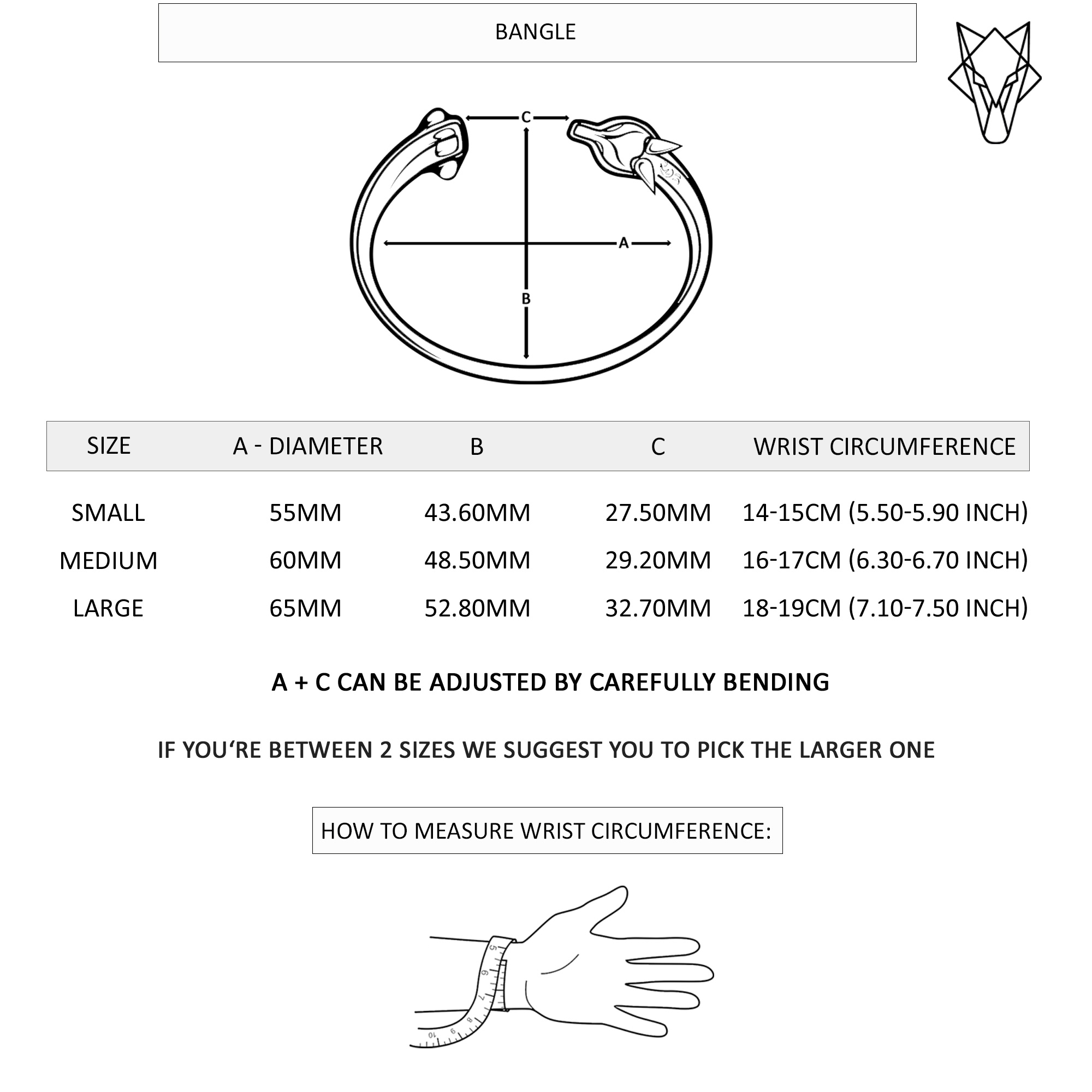 Bangle Bracelet Size Chart