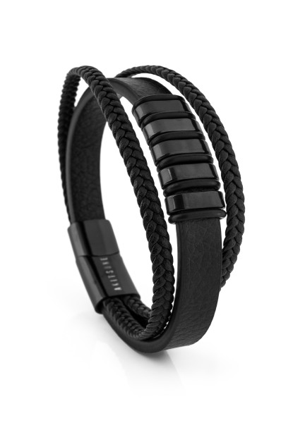 Fabula Leather Bracelet - Black Black