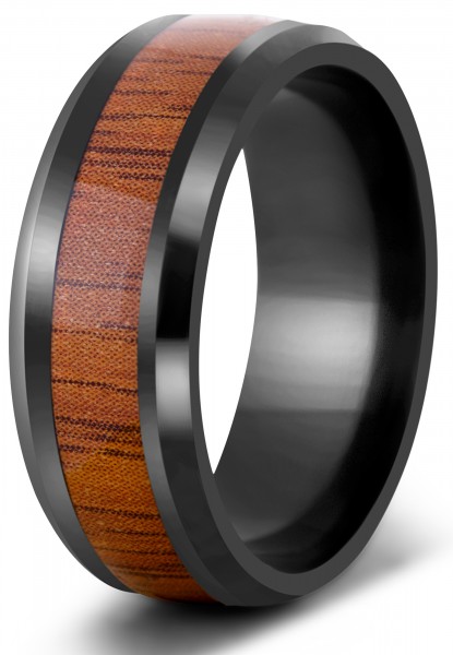 Bague Byakko Bague en Bois Noir-Bois
