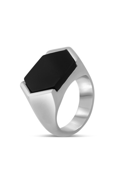 Abyss Anillo Plata - Negro