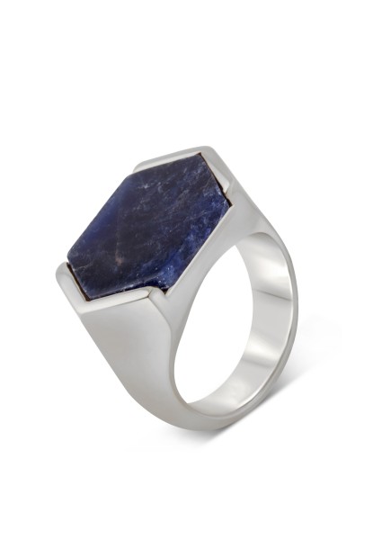 Abyss Bague Argent - Bleu Achat