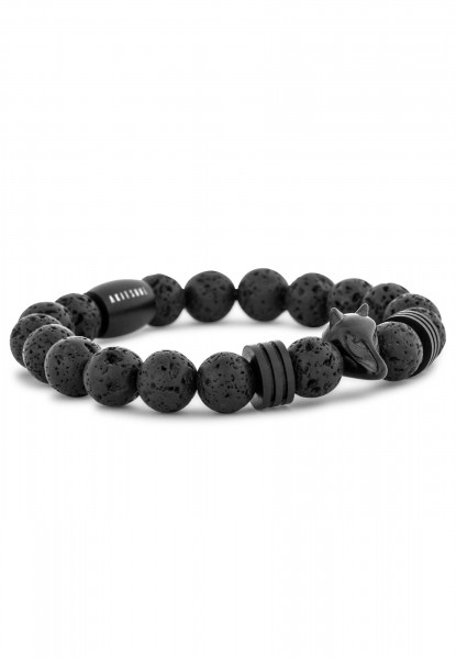 Bracelet de perles d'obsidienne noir - Lavastone noir