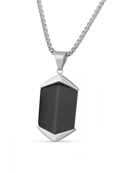 Abyss Halskette Silber - Schwarz 70 cm