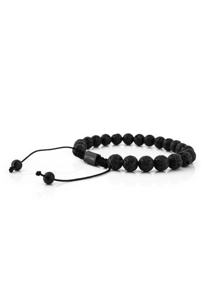 Venatio Pulsera de perlas Negro-Piedra de lava Negro