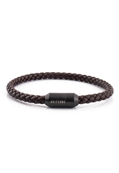 Silvus Leather Bracelet Matte Black - Brown